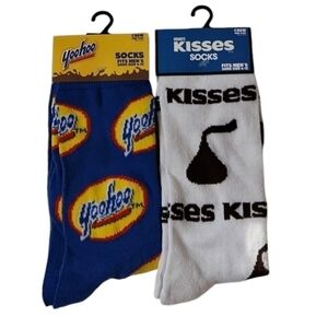Yoohoo and Kisses Men's Socks - Blue and White